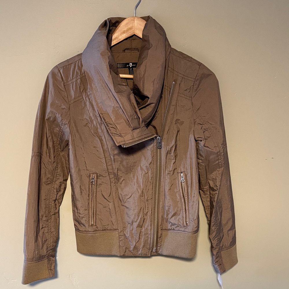 BNWT 7 For All Mankind Nylon Asymmetric Zip Jacket